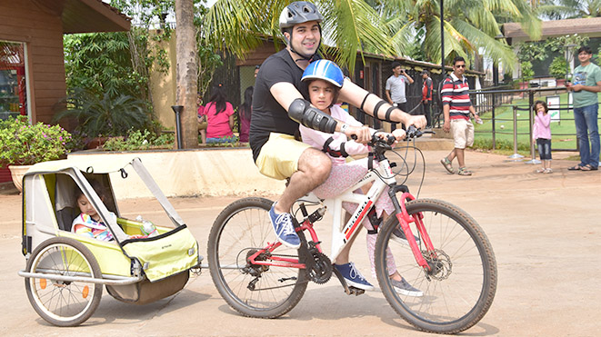 Parents will love to ride Cycle with Baby Wagon at Della